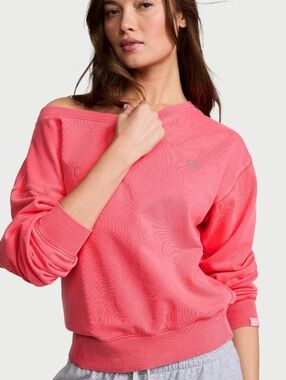 Victoria's Secret Angel Essentials Off Duty Terry Boatneck Sweatshirt NEW SMALL